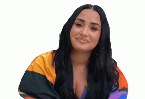Demi Lovato Smile Brows Up GIF