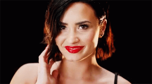 Demi Lovato Touching Hair GIF