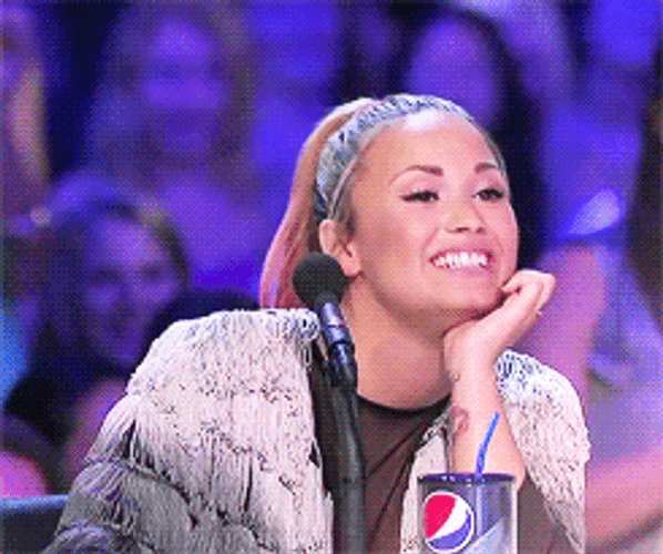 Demo Lovato Likes Contestant By Showing Big Smile GIF