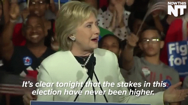 Democrat Hilary Clinton Rally Speech GIF