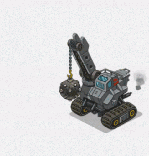 Demolisher Machine Bouncing Wrecking Ball Animation GIF