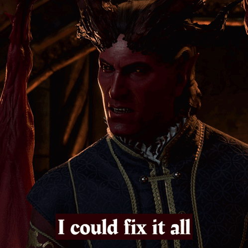 Demon Holding Fire With Like That Text