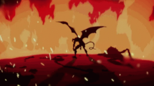 Demon Silhouette In Field GIF