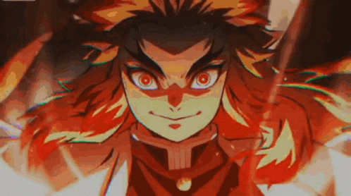 Demon Slayer Fighting Kyojuro Rengoku Fire Breathing GIF