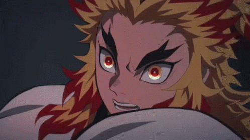 Demon Slayer Fighting Rengoku Flame Breathing Fourth Form GIF