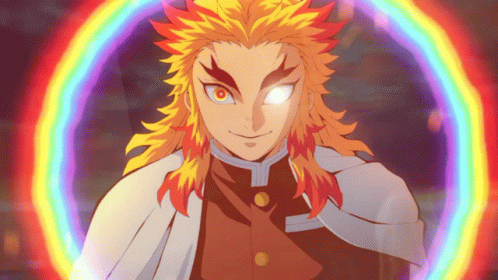 Demon Slayer Season 2 Kyojuro Rengoku Rainbow Flame GIF