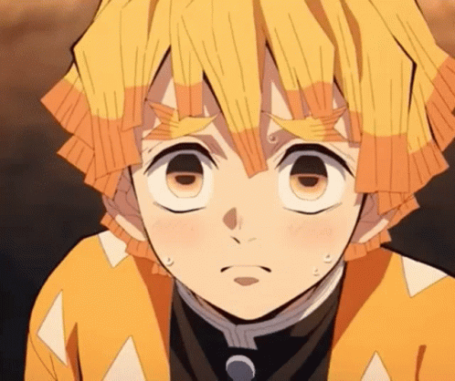 Demon Slayer Zenitsu Blushing Smile GIF