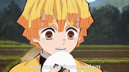 Demon Slayer Zenitsu Eating GIF
