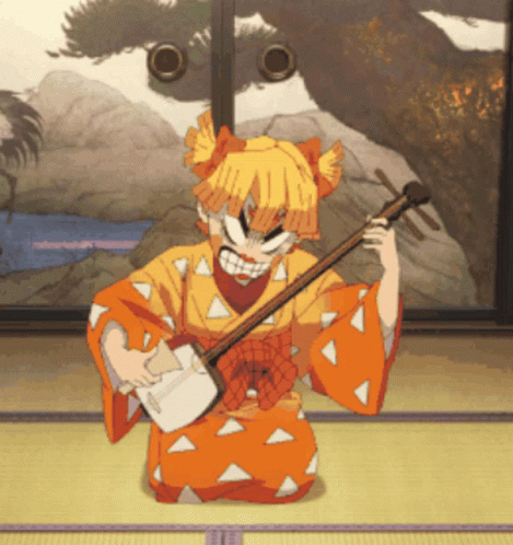 Demon Slayer Zenitsu Playing Instrument GIF