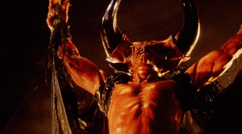 Demon With Horns Holding Cloth