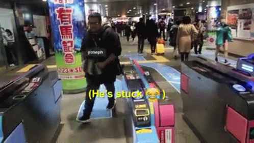 Fat Guy Denied In The Entrance GIF