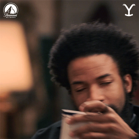 Denim Richards Sipping Tea GIF