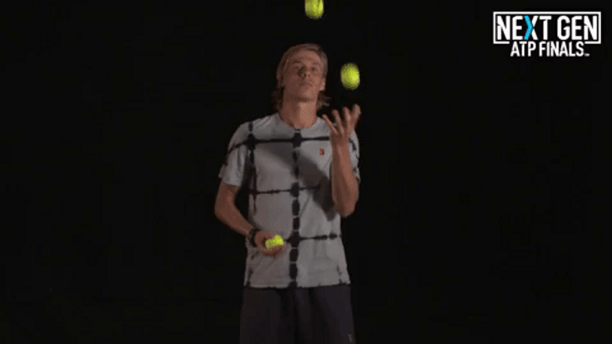 Denis Shapovalov Playing With Three Balls GIF