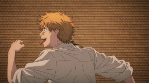 Denji Running Tongue Out GIF