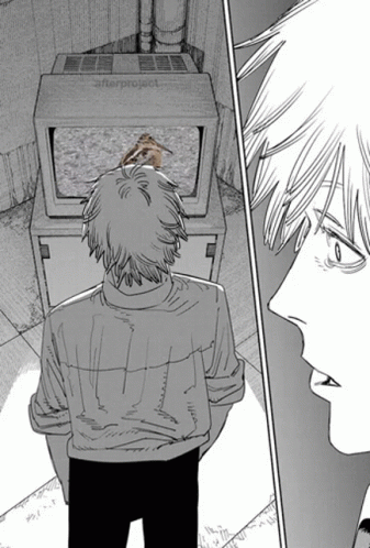 Denji Watches Tv GIF