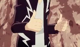 Hilarious Denki Painful Thumbs Up GIF