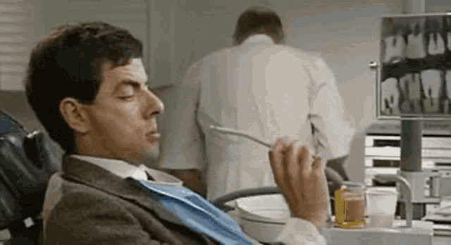 Dentist Mr Bean Funny Dental Suction Stuck GIF
