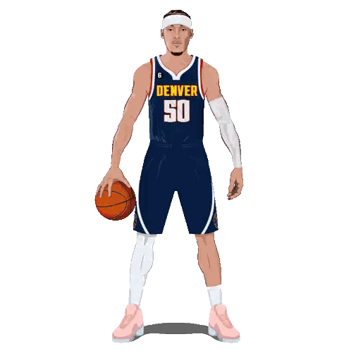 Denver 50 Basketball Player Holding Ball