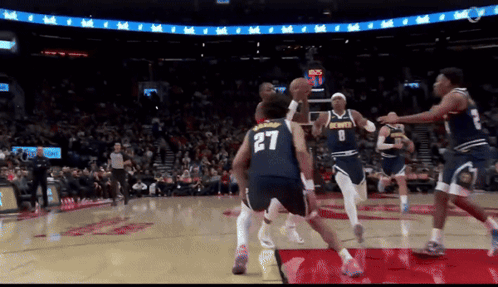 Denver Basketball Player Number 27 Blocking Shot GIF