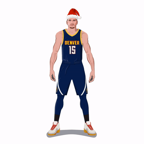 Denver Basketball Player Santa Hat Shushing GIF