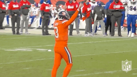 Denver Broncos Drew Lock Lifting Both Arms GIF