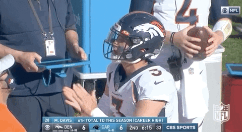 Denver Broncos Drew Lock Rubbing His Hands GIF