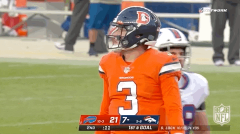 Denver Broncos Drew Lock Walking In Field GIF