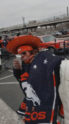 Denver Broncos Fan Drinking Soda GIF