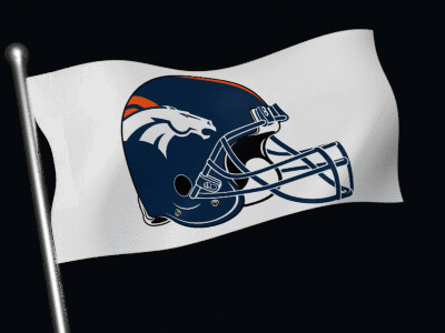 Denver Broncos Football Helmet On Flag GIF