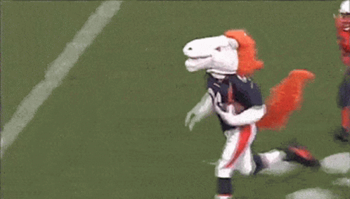Denver Broncos Mascot Run Jump GIF