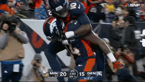 Denver Broncos Player Lifted In Air GIF