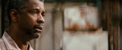 Denzel Washington Worried Expression Fence Film GIF