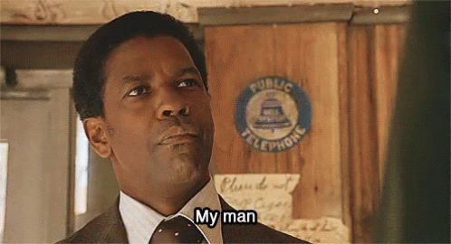 Denzel Washington Awkward Reaction My Man GIF