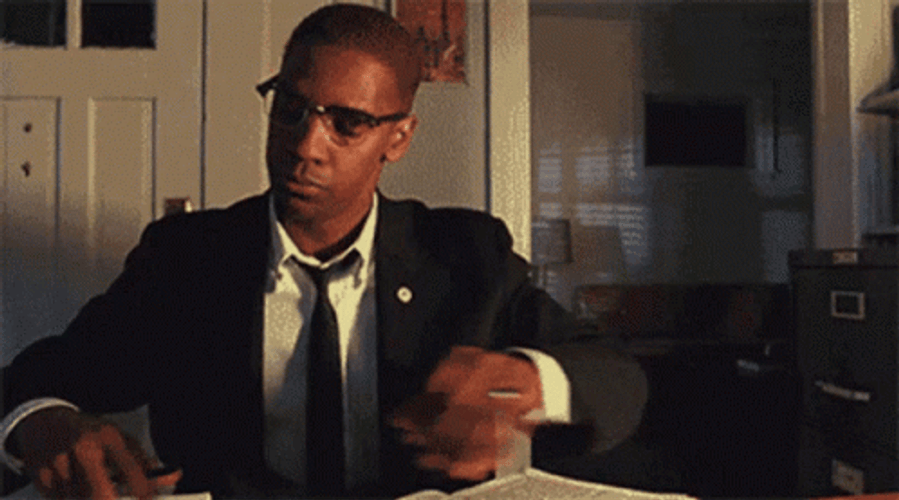 Denzel Washington Angry Punching Table GIF