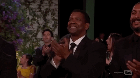Denzel Washington Applauding Awards Night GIF