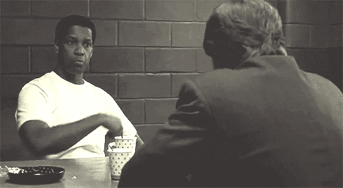 Denzel Washington Tossing Drink GIF