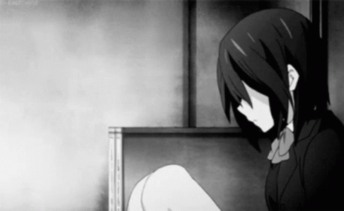Depressed Anime Face Down GIF