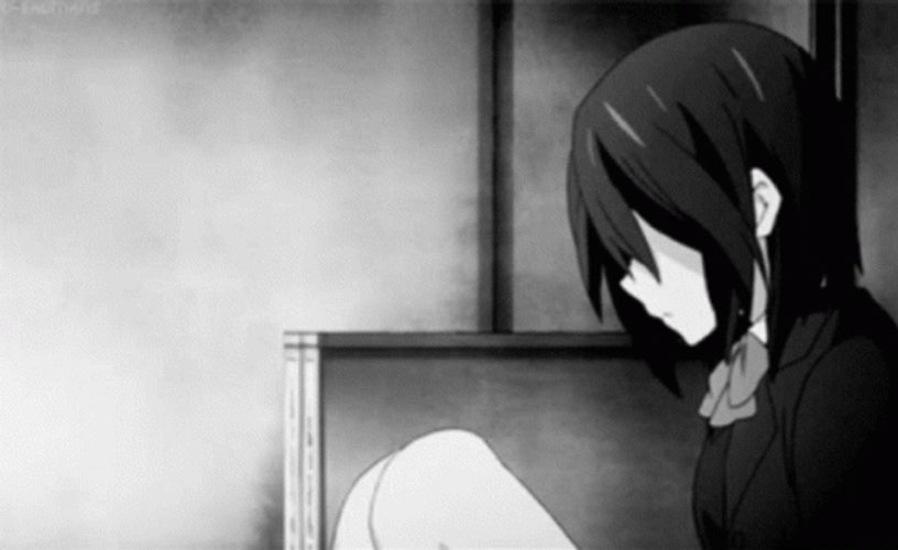 Depressed Anime Face Down GIF