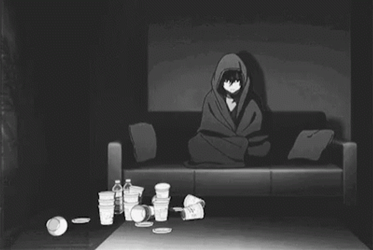 Depressed Anime In The Room GIF