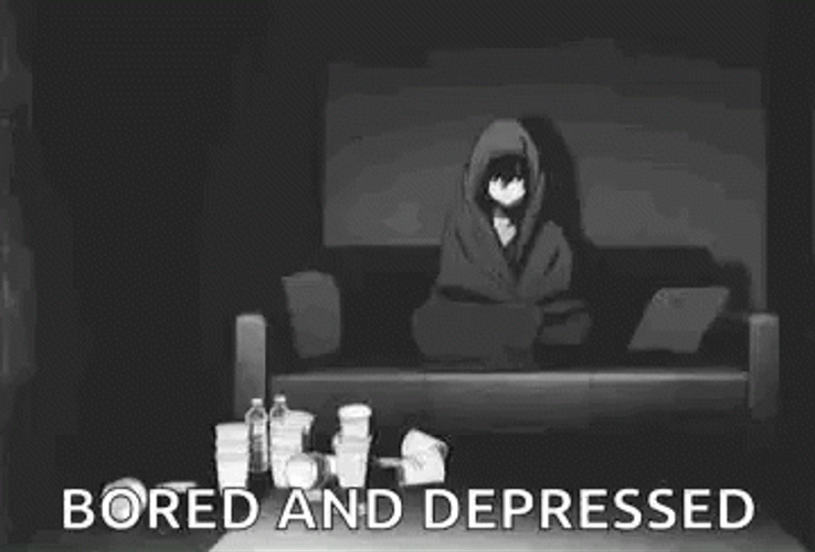 Depressed Bored Sad Anime In Couch GIF