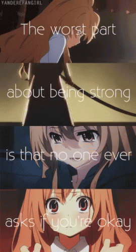 Depressed Sad Anime Toradora Aesthetic Quotes GIF
