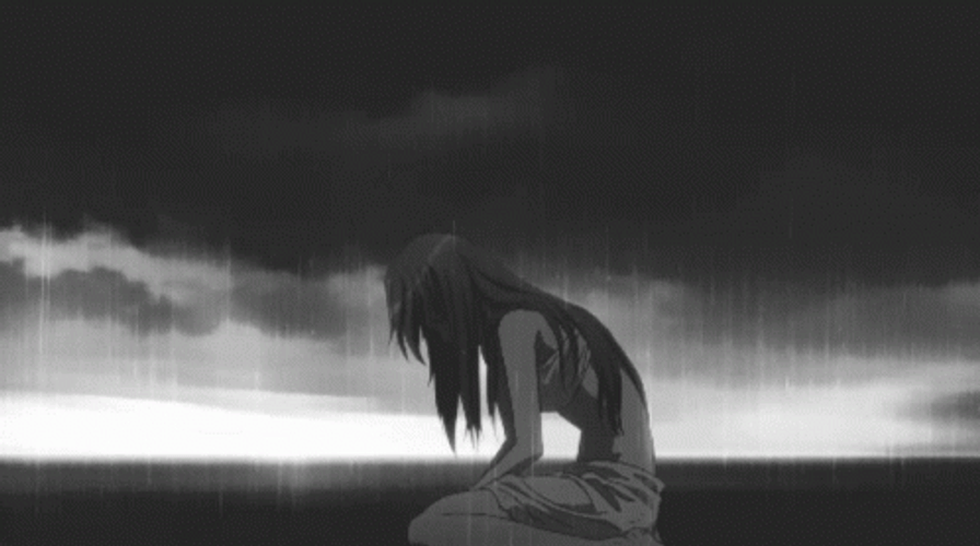 Depressed Sad Anime Alone In The Rain GIF