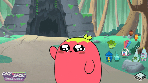 Depressed Sad Anime Care Bear Waving GIF