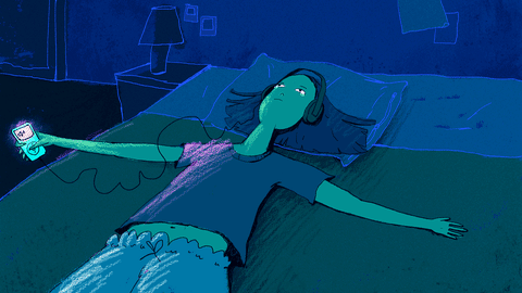 Depressed Sad Anime Lying In Bed Crying GIF