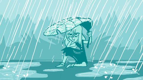 Depressed Sad Anime Sobbing In Rain GIF