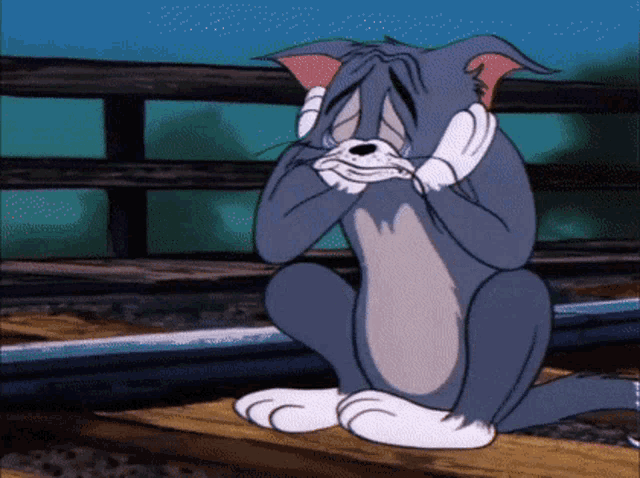 Depressed Tom Cat Cartoon GIF