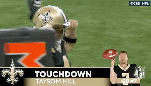 Derek Carr Running Toward Taysom Hill GIF