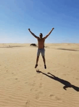 Jumping In The Desert GIF