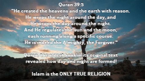 Desert Landscape With Quran 39-5