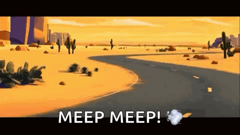 Desert Road Saying Meep Meep